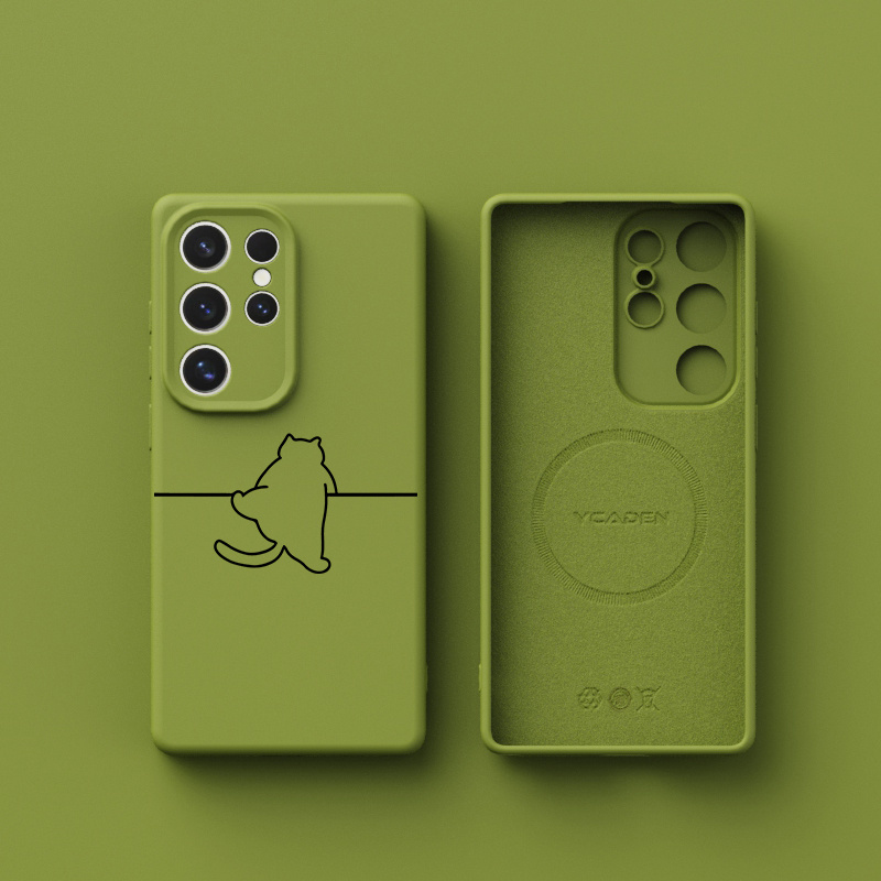 TEMU Custodia per telefono - del gattino arrampicatore 癡 compatibile con le cover per Galaxy S25 Ultra, S25 Plus, S25, S24 Ultra, S24 Plus, S24, S23