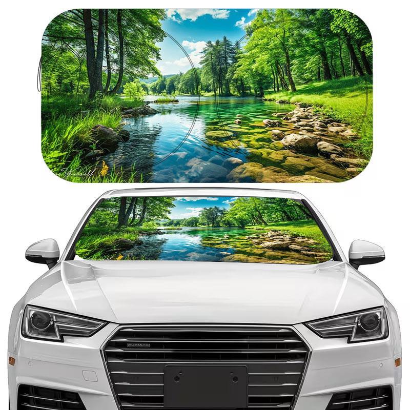 TEMU Car Windshield Sunshade, Windshield Uv-blocking Sun Visor Protector, Foldable Sun Shield, The Vehicle Cool, Uv Heat Reflection, Fun Car