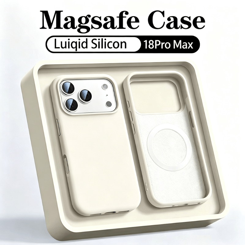 TEMU Phone Case - Original Liquid Silicone For Magsafe Case For Iphone 18 Pro Max 18 Pro 17 16 13 13 Wireless Charging Soft Cover