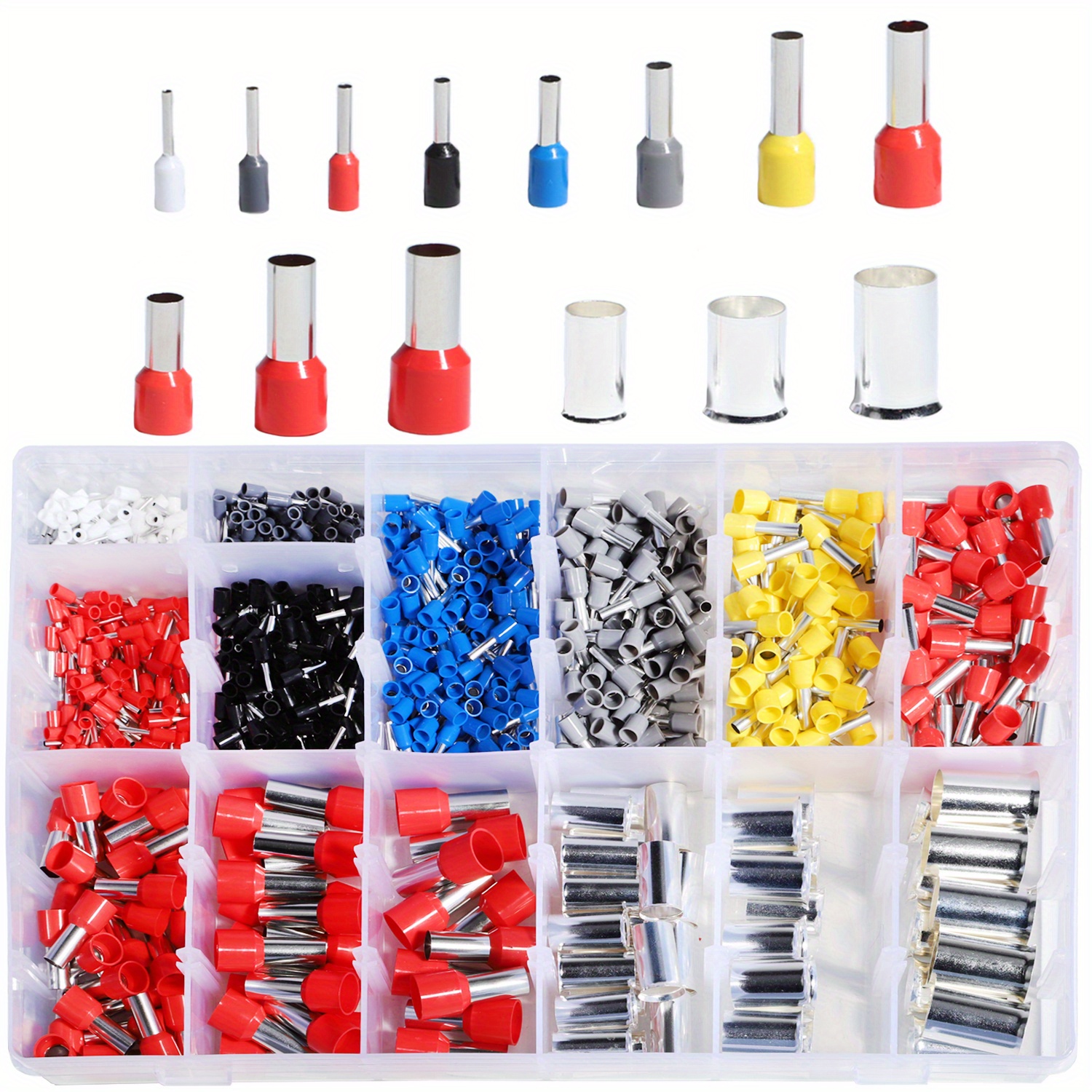 Assorted Wire Ferrules Kit - Bootlace Crimp Terminals For AWG 24 To 2/0 Gauge