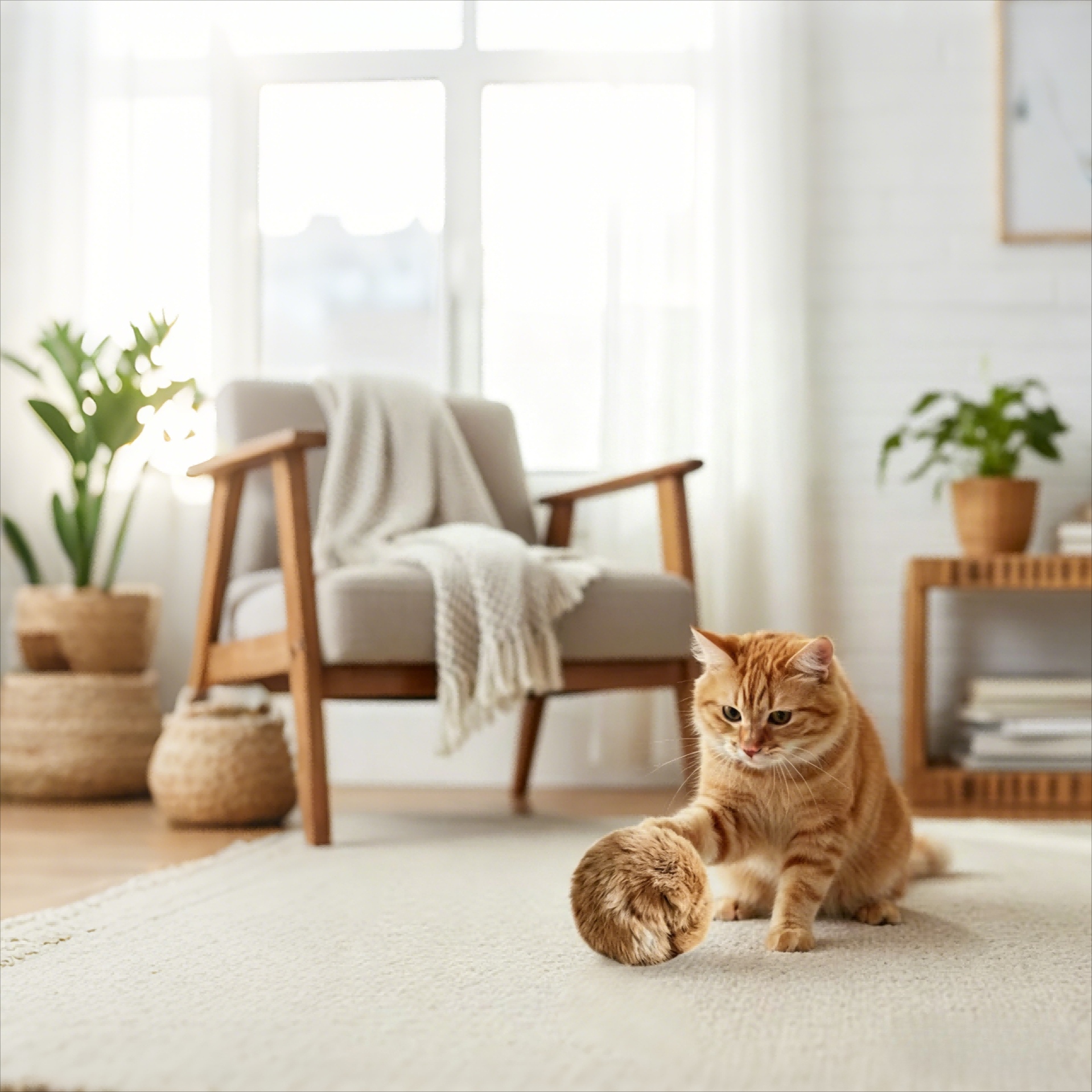 E-shop Hasenball Katzenspielzeug, weicher, flauschiger Hasenball, entwickelt für Katzen, geeignet als flauschiger , entwickelt zur Förderung