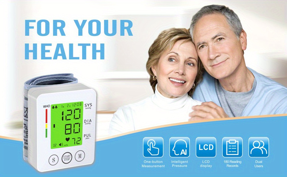   voice activated automatic wrist   with tricolor lcd display heart rate adjustable cuff digital   for home use battery operated 2 aaa blood pressure checker   monitor soft fabric cuff   for home Product details 0