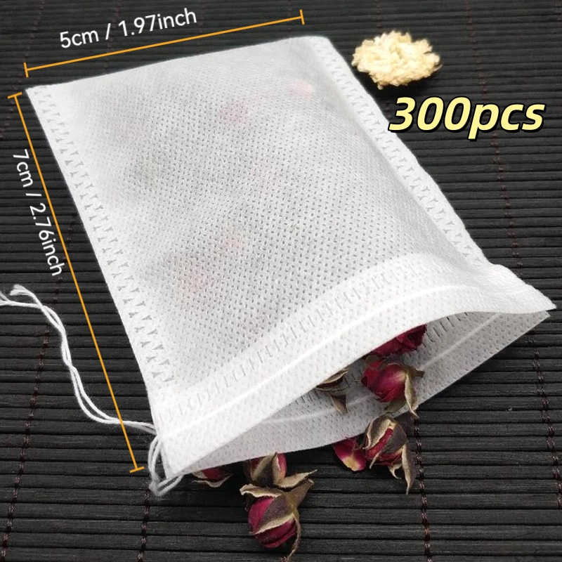 TEMU 300pcs Non-woven Fabric, Disposable Tea Bag, Traditional Chinese Medicine Bag, Bag, Coffee Filter Bag, Tea Bag