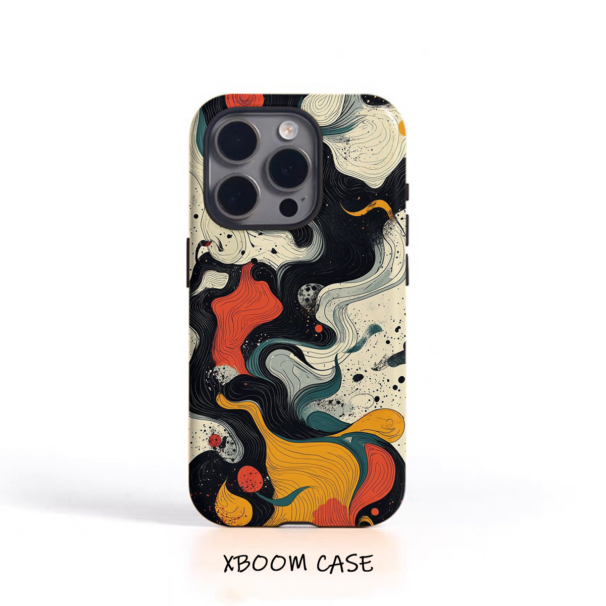 TEMU Phone Case: Phone Case- Of Abstract Art With Fluid Lines, A Phone Case For Iphone 17, 16pm, 15promax, 11pro, 12mini, 13plus, 7/8 Se, And Xs Xr,