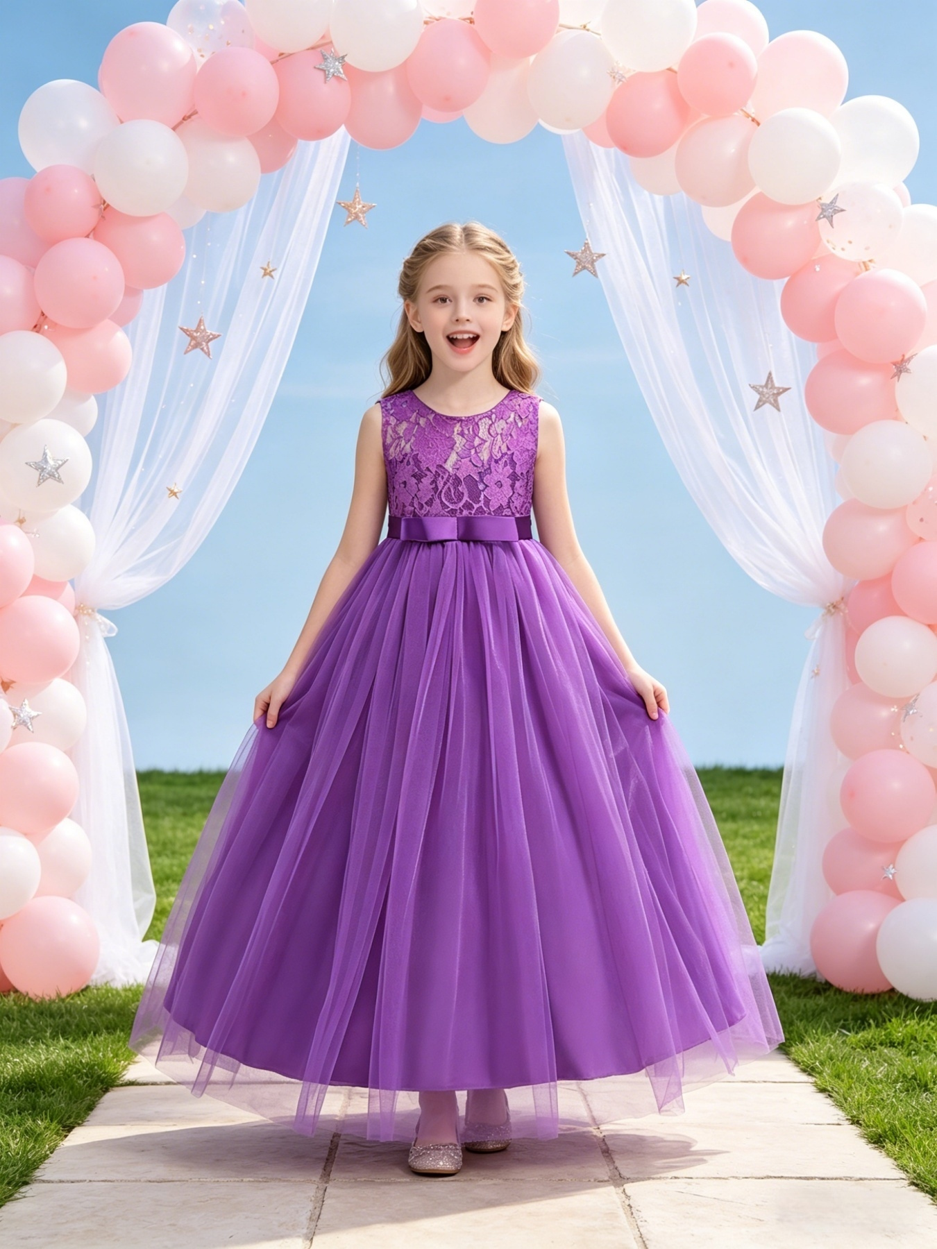 purple dress girls sold on Temu United States