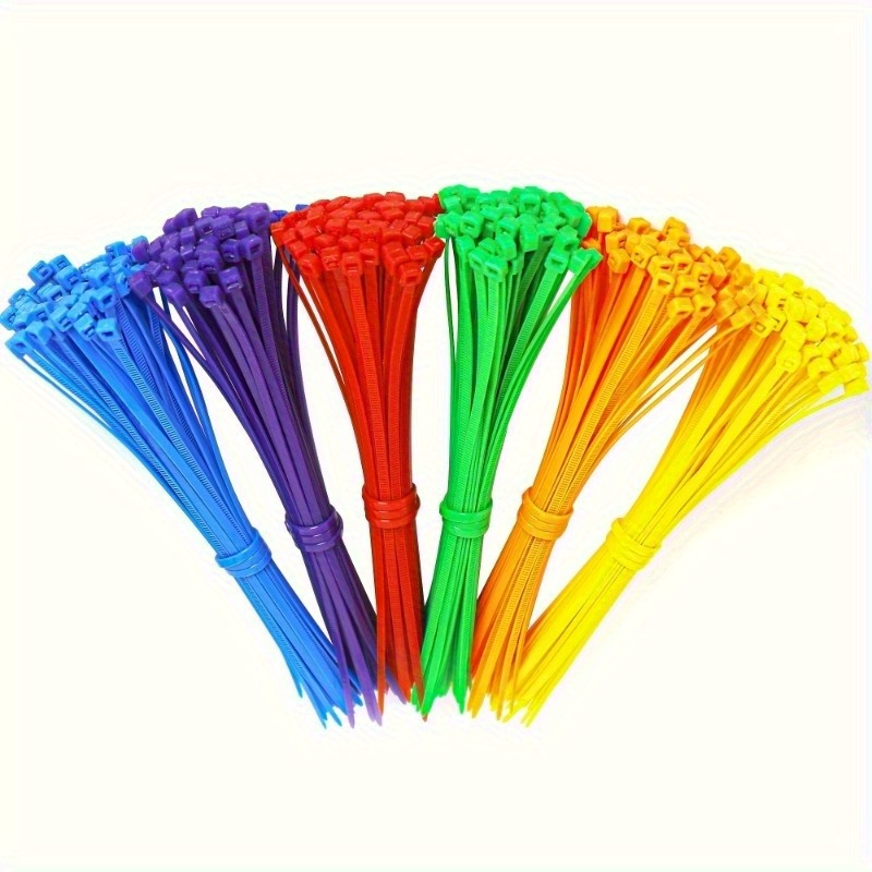 100 Stück Wiederverwendbare Nylon-Kabelbinder, 30,5 Cm, Verstellbar, Bunt – Mit Reißverschluss, Belastung 22,7 Kg | PA66, 94V-2