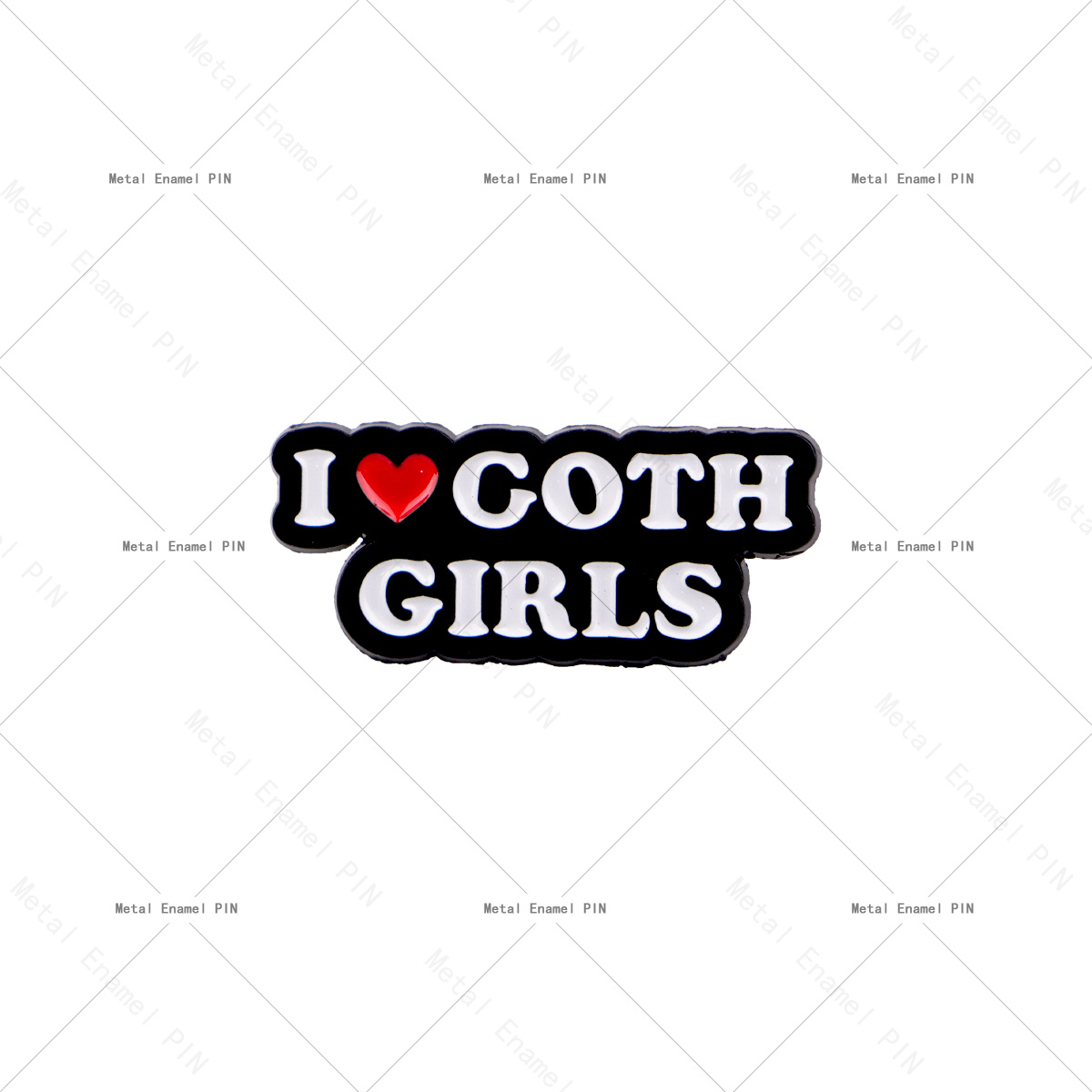 TEMU 1pc "J'adore le GOTH" Broche en Émail Pin's Gothique pour Sac à Dos, Badges pour Vêtements, Broche pour Femmes, Accessoire de Bijoux , Cadeau