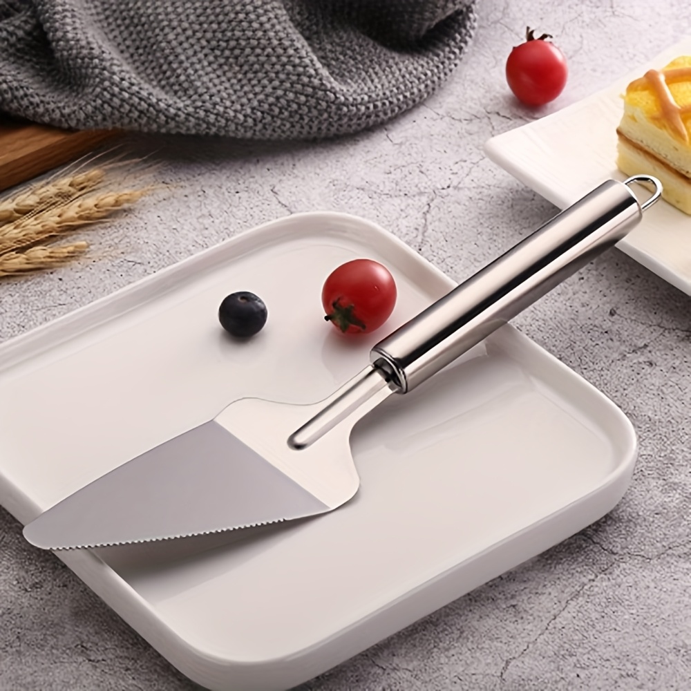 TEMU Porta Torte in Acciaio con Bordo Selettato - Ergonomico Antiscivolo per Tagliare e Servire Dessert, Formaggi, Pizze e Torte - per Pasticceria e