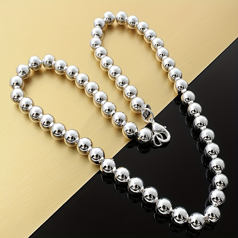 

925 Sterling Silver Vintage Bohemian Style -8mm Hollow Beads, Elegant Jewelry, Suitable For And Gift , Seasonal Universal