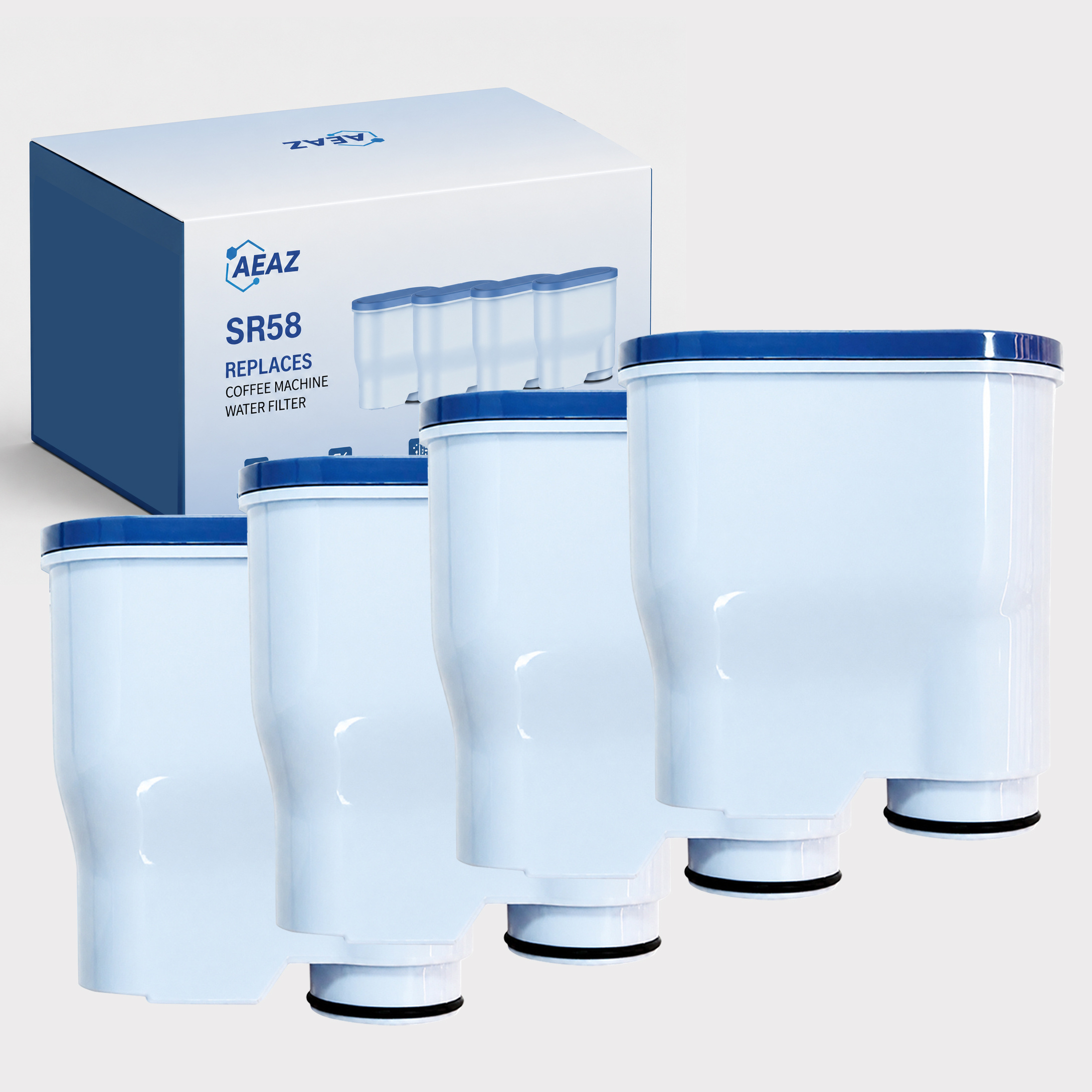 TEMU 4-pack Water Filter Replacements Compatible With Ca6903, Ca6903/10, Ca6903/22, Ca6707/20 Fully Automatic Espresso Machines, Anti-scale Aquaclean