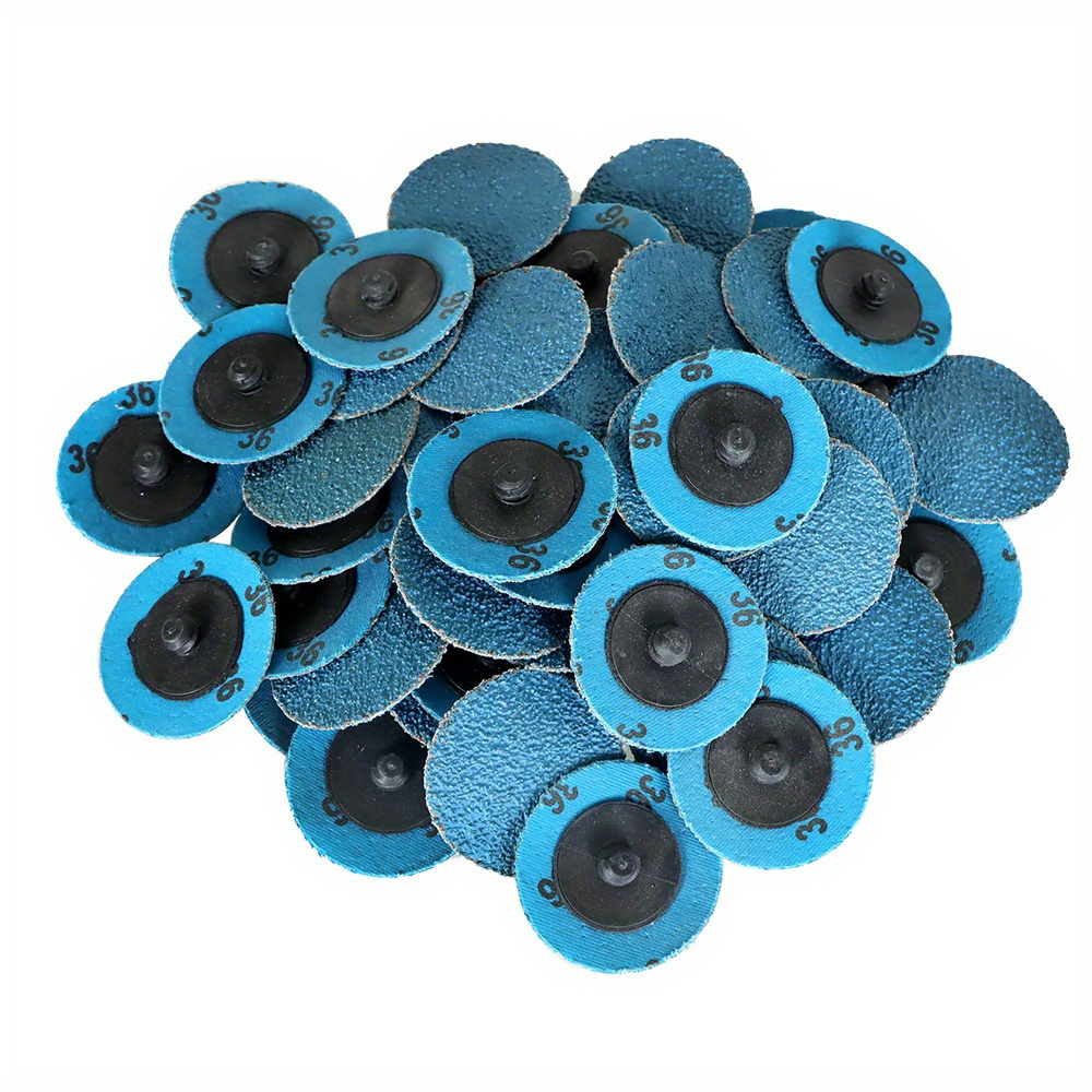 

50pcs 2 Inch 36 Grit Zirconia Roll Lock Sanding Grinding Discs For Die Grinder Surface Burr Rust Paint Polish