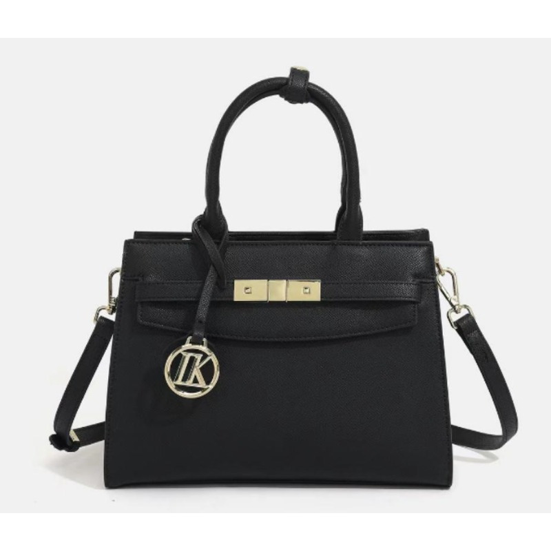 Elegant Black Leather Tote Bag with * - Durable, Split-Grain Material, Removable Strap, Zipper Closure, *, Polyester Lining, * Only, Casual Tote Bag|*|Durable Leather, Tote Bag