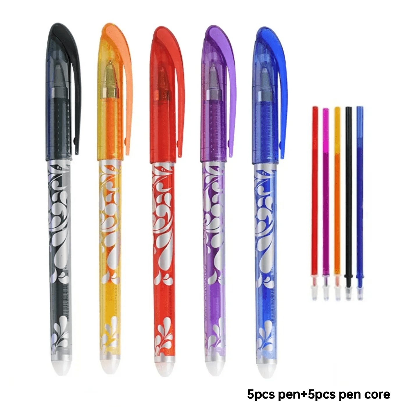 TEMU Ensemble de 10 stylos effaçables colorés, pointe fine de 0,5 mm, avec gomme intégrée, idéal pour le dessin, le , de notes et l'écriture,