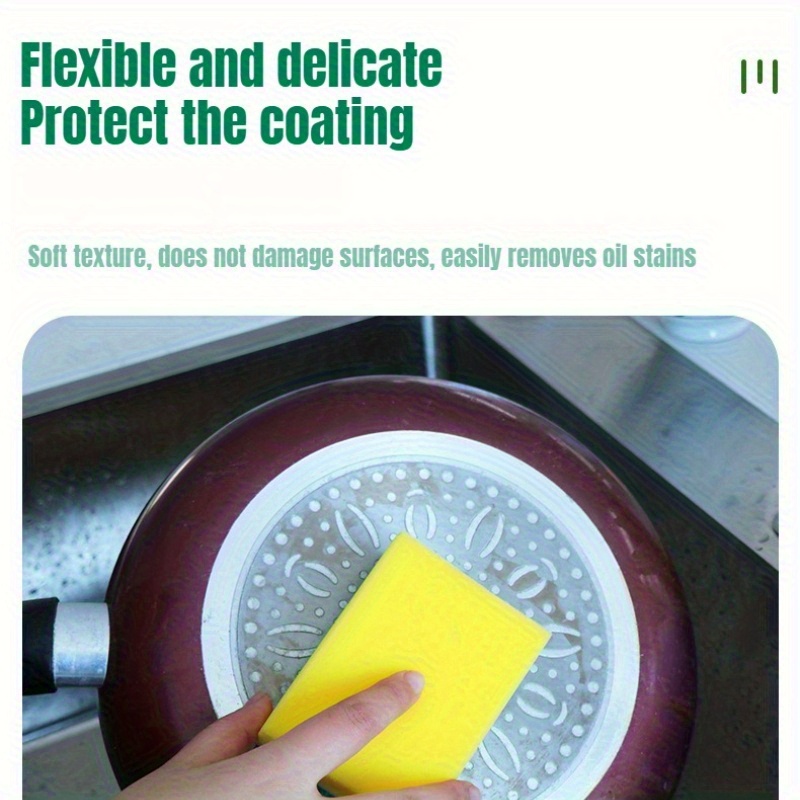 Natural High-Density Dishwashing Sponge Scrubber - Double-Sided Heavy-Duty Scrubbing & Wiping, Water-Absorbent & Oil-Resistant, Scratch-Free Surface Safe for Pots, Pans, Dishes - Multi-Purpose Kitchen, Bathroom, Outdoor Cleaning Sponge Block, Washing Sponge Dish, Sponge Holder for Kitchen Sink, Non Scratch Sponge for Kitchen, Kitchen Cleaning Sponges, Sponge Dish Wash
