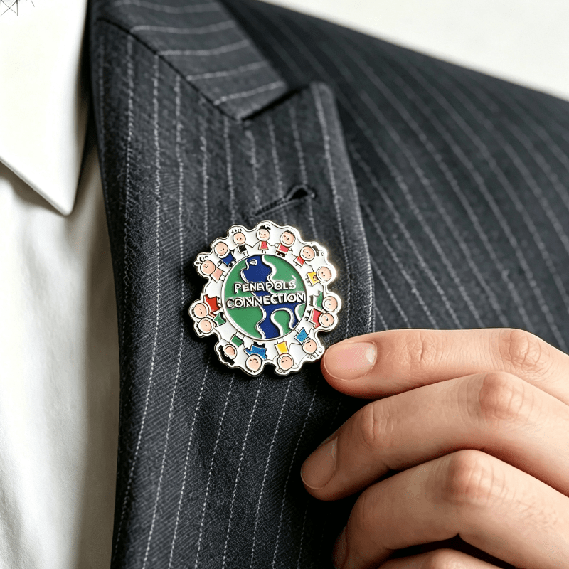 TEMU [customization] Personalized Colored Logo Photo Golden Badge, Individualized School Pin, 304 Stainless Steel Pattern Family , Club Logo Badge,