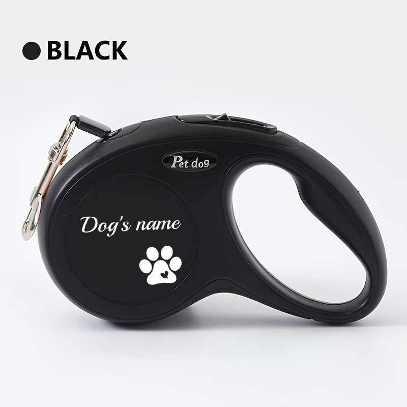Personalized Paw Print Pattern Automatic Retractable Leash, 3m Length