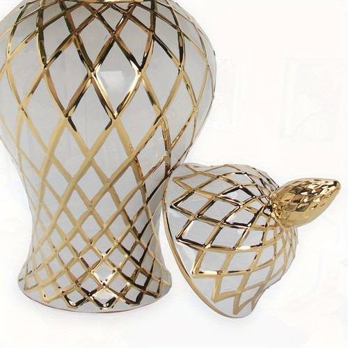 white and decorative ginger jar vase