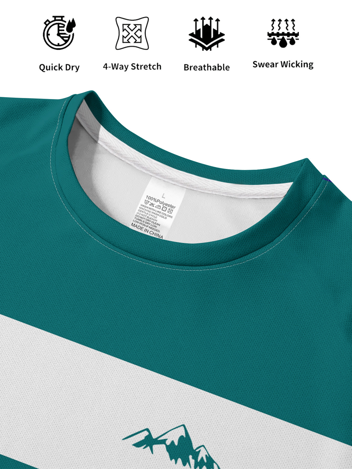 Men's Casual Streetwear Long Sleeve T-Shirt - Breathable Striped Round Neck Top with Random Print, Regular Fit for Spring/Summer Vacation & Casual Attire - Machine Washable Gift for Him, Spring Fashion, Street Style, Durable Construction, Stylish Tee, Summer Wardrobe