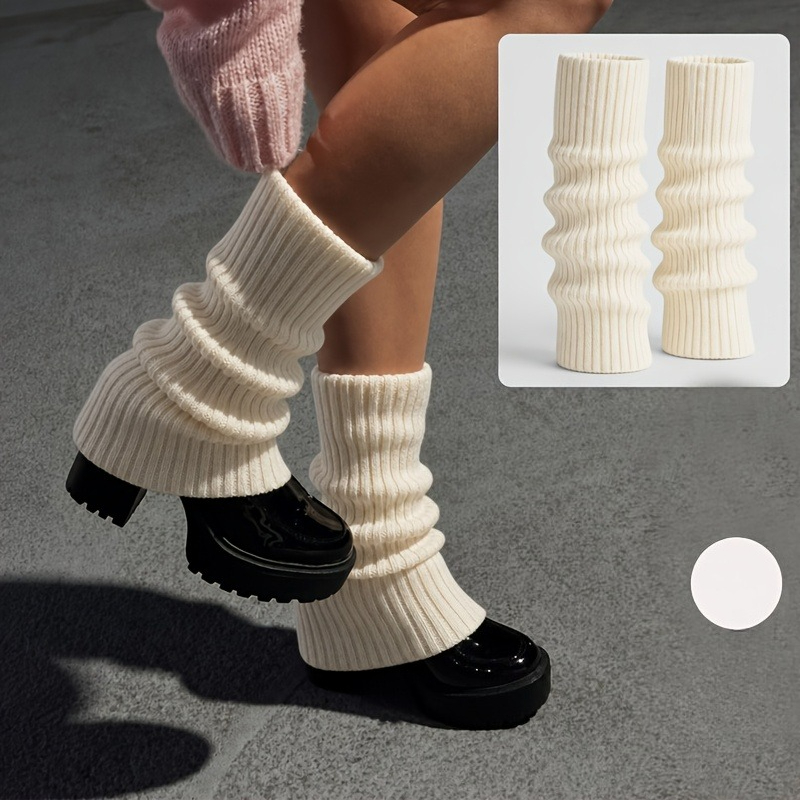 TEMU 1/3 Pack White Slouch Socks, Fashionable And Versatile Solid Color Slouch Socks, Cute And Sweet Women's Sock Covers