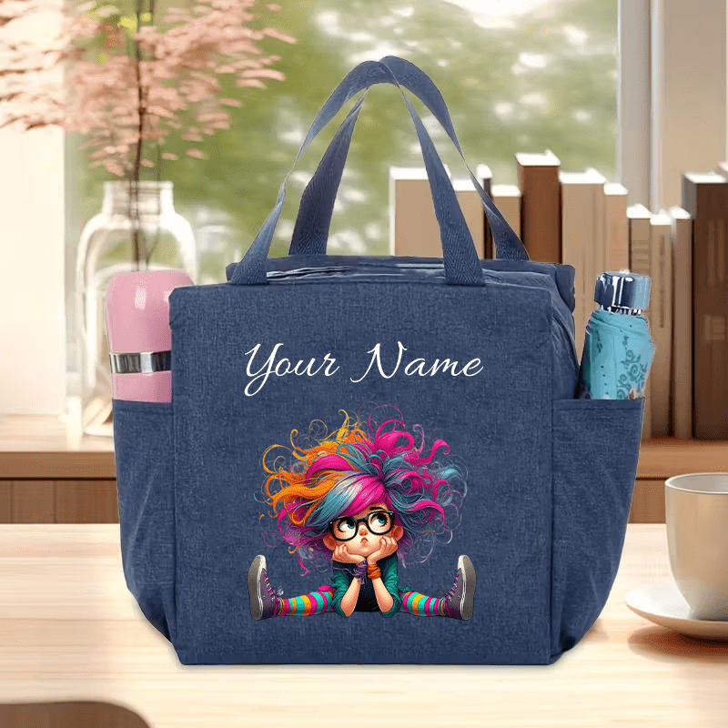 TEMU Borsa personalizzata con /iniziali - Portabento personalizzato compatibile con bento box, borsa termica capiente adatta per lavoro, picnic,