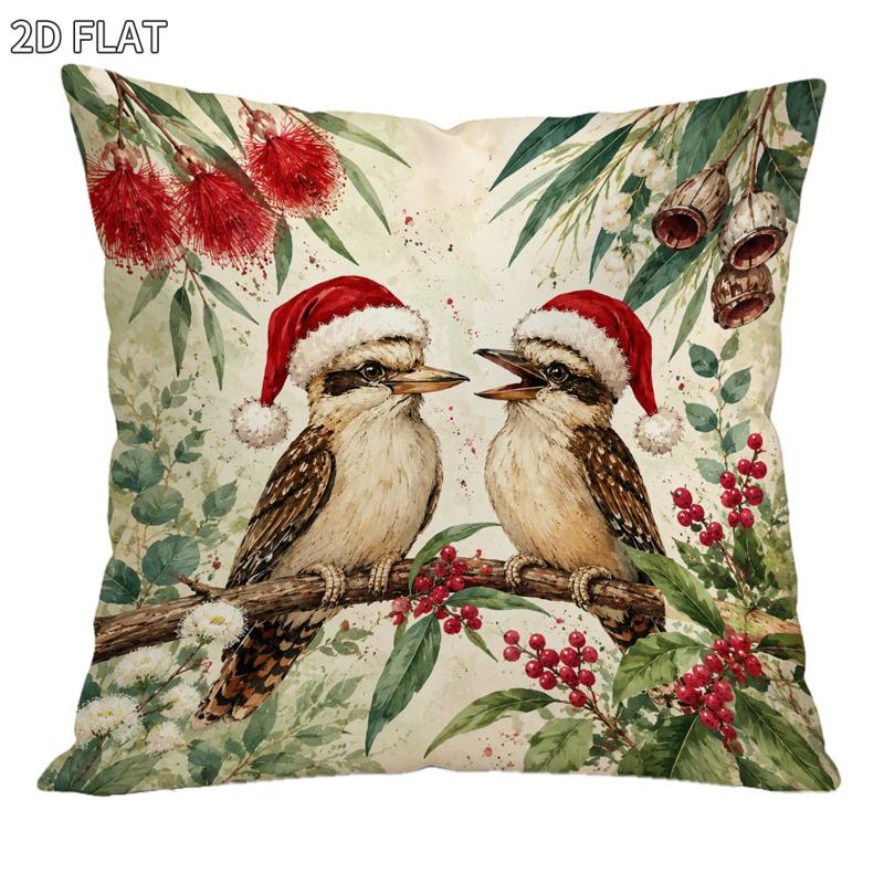TEMU Christmas Laughing Pillowcase, 1pc, 16x16/18x18/20x20 Inches, 2d Decoration, Vintage Holiday Atmosphere, Soft And Comfortable Material, Suitable