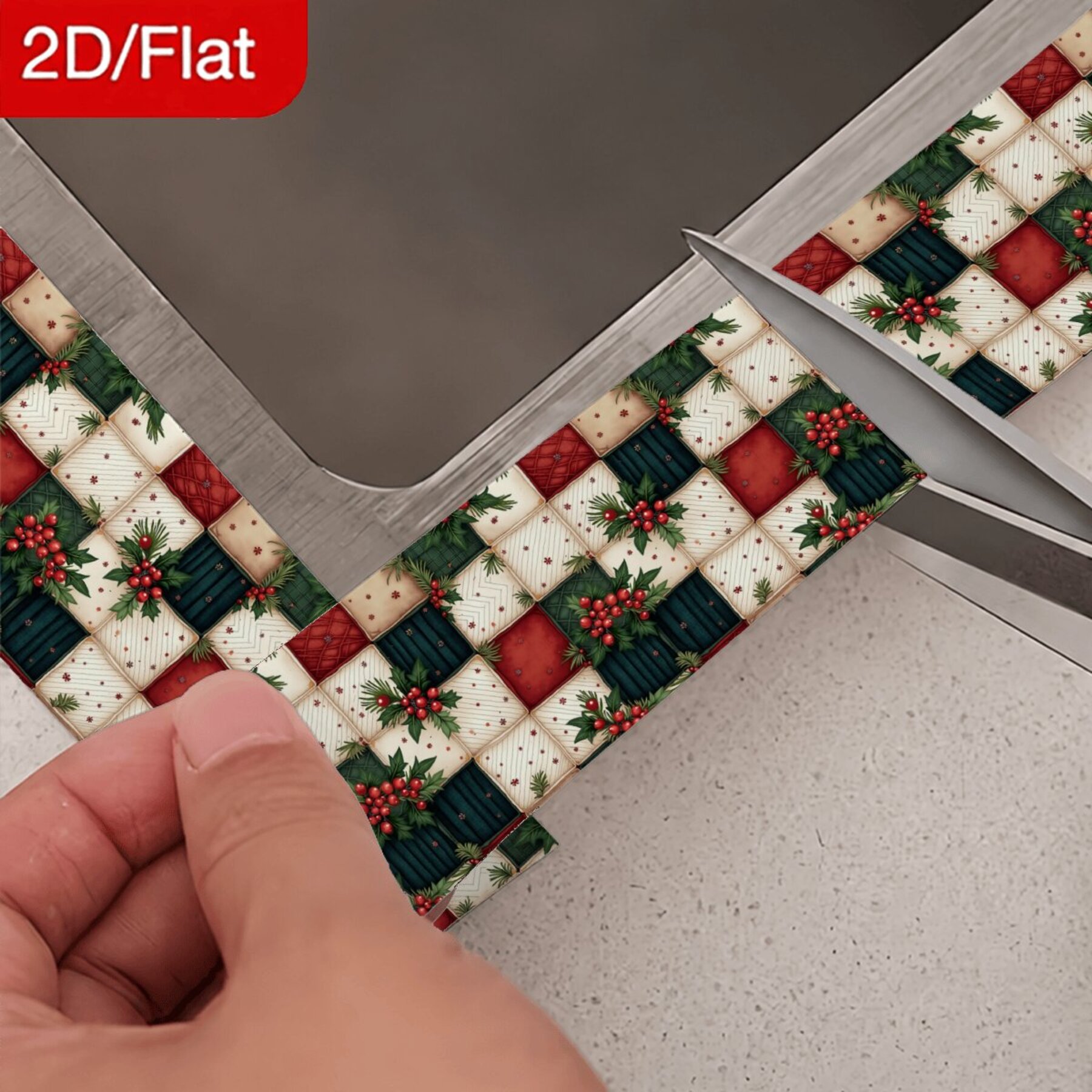 TEMU 2 Rolls 2d Flat Christmas Fabric Self-adhesive Seaming Tape, Pvc Caulking Tape For Home Decoration Stickers. Masking Tape, Applicable Areas: