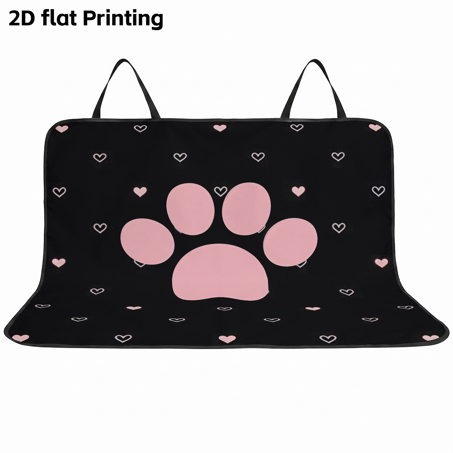 TEMU 1pc 2d Flat Holiday/flower/pet/paw Print Printed Pet Car Seat Cover, Car Back Seat Cushion, Car Seat Protector, Fits Various Car Models, , ,