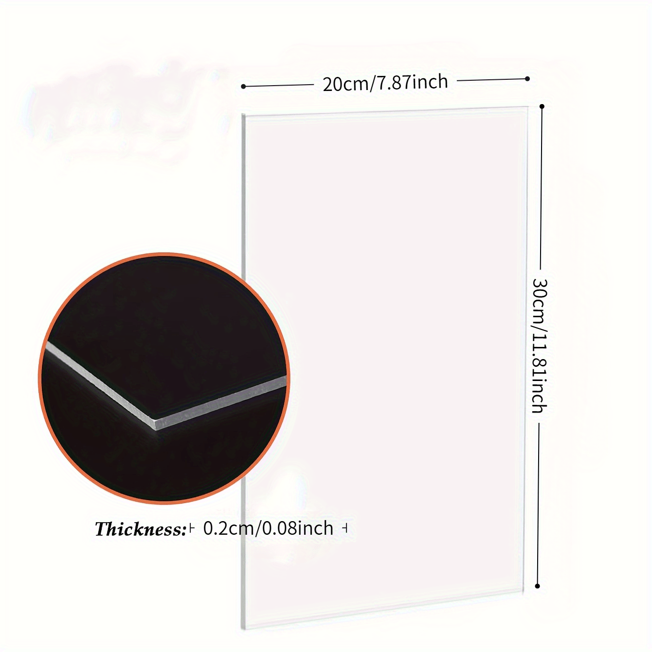 TEMU 2d Flat, 1pc Of Transparent Acrylic Sheet - Durable, Lightweight, And Easy To Cut, For Diy Projects, Picture Frame Replacement, And Handicrafts