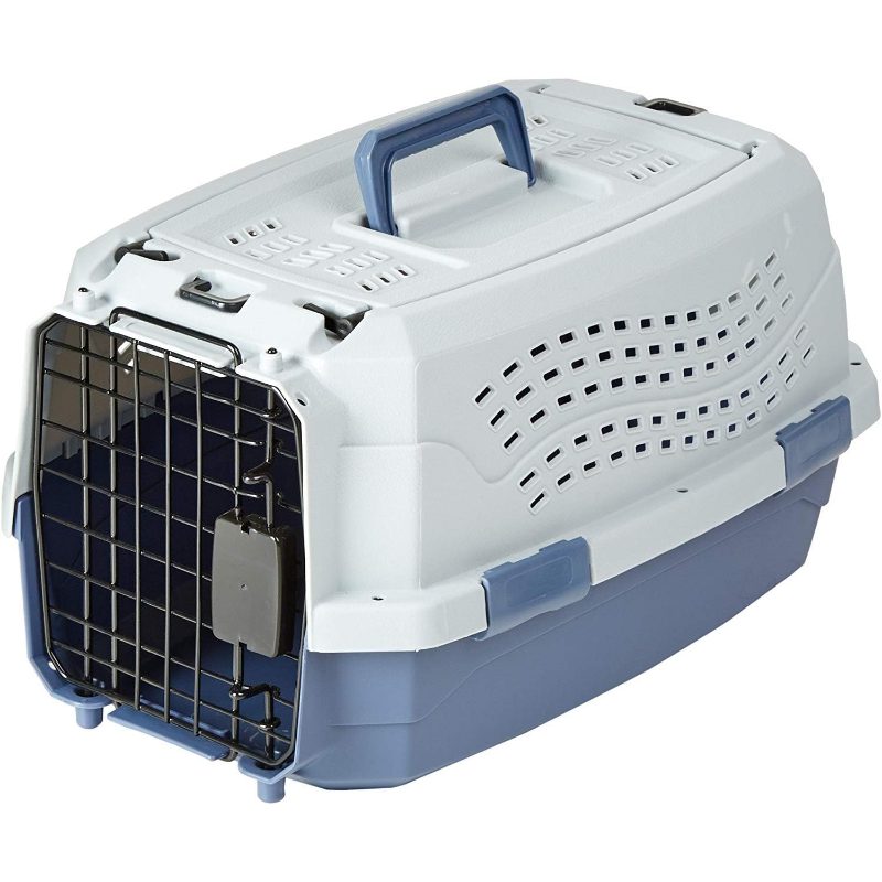 Basics Two-Door Top-Load Hard-Sided Pet Travel Cage | 48 Centimeters, Durable ABS Material