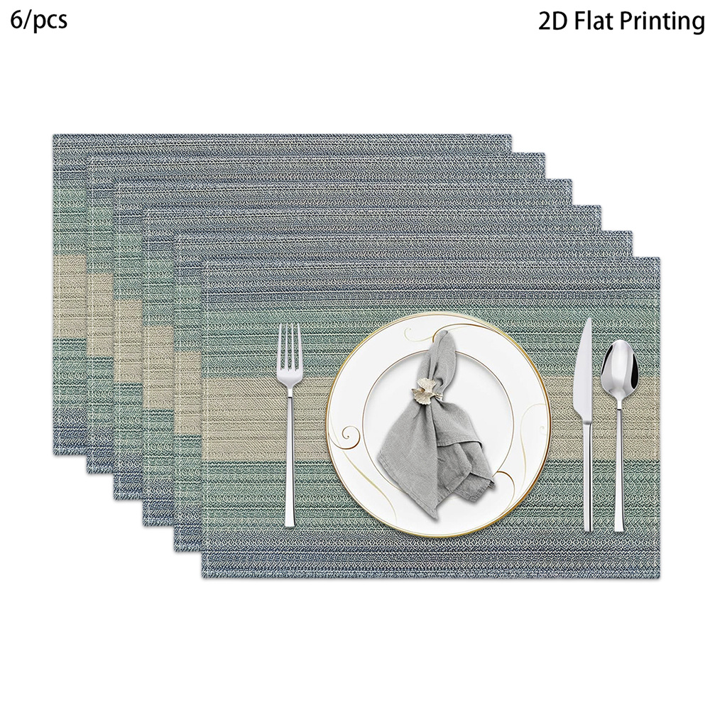 TEMU 4/6/8pcs, Sophisticated, Elegant, And Minimalist Blue-striped Placemats, Suitable For Decorating Kitchens, Dining Rooms, And Dining Tables, As