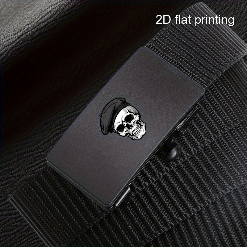 Men's Paris Skull Pattern Automatic Buckle Belt