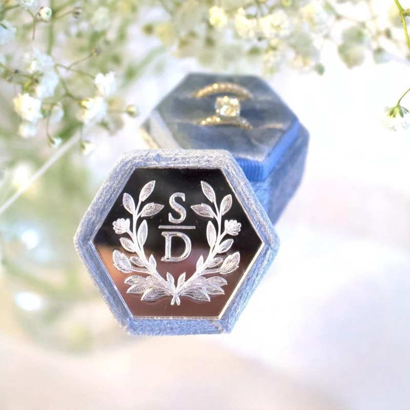 Customizable Hexagonal Velvet Jewelry Box