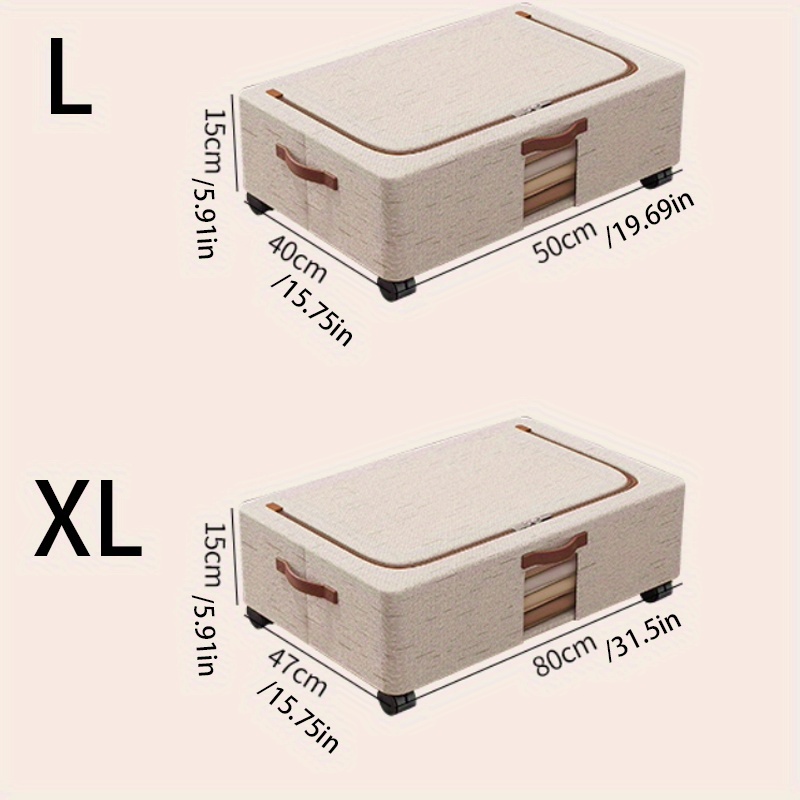 Premium Under-Bed Storage Bins with Wheels & Flip-Top Lid