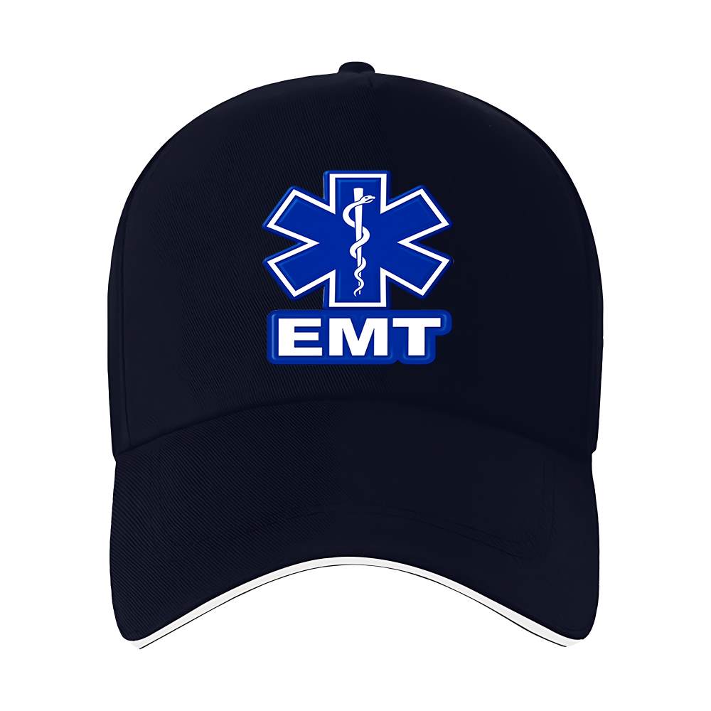TEMU 1pc Blue Of Life Medical Emergency Snake Staff Print, Paramedic Rescue 3d Badge Logo, Adjustable Baseball , Trucker Hat, Unisex
