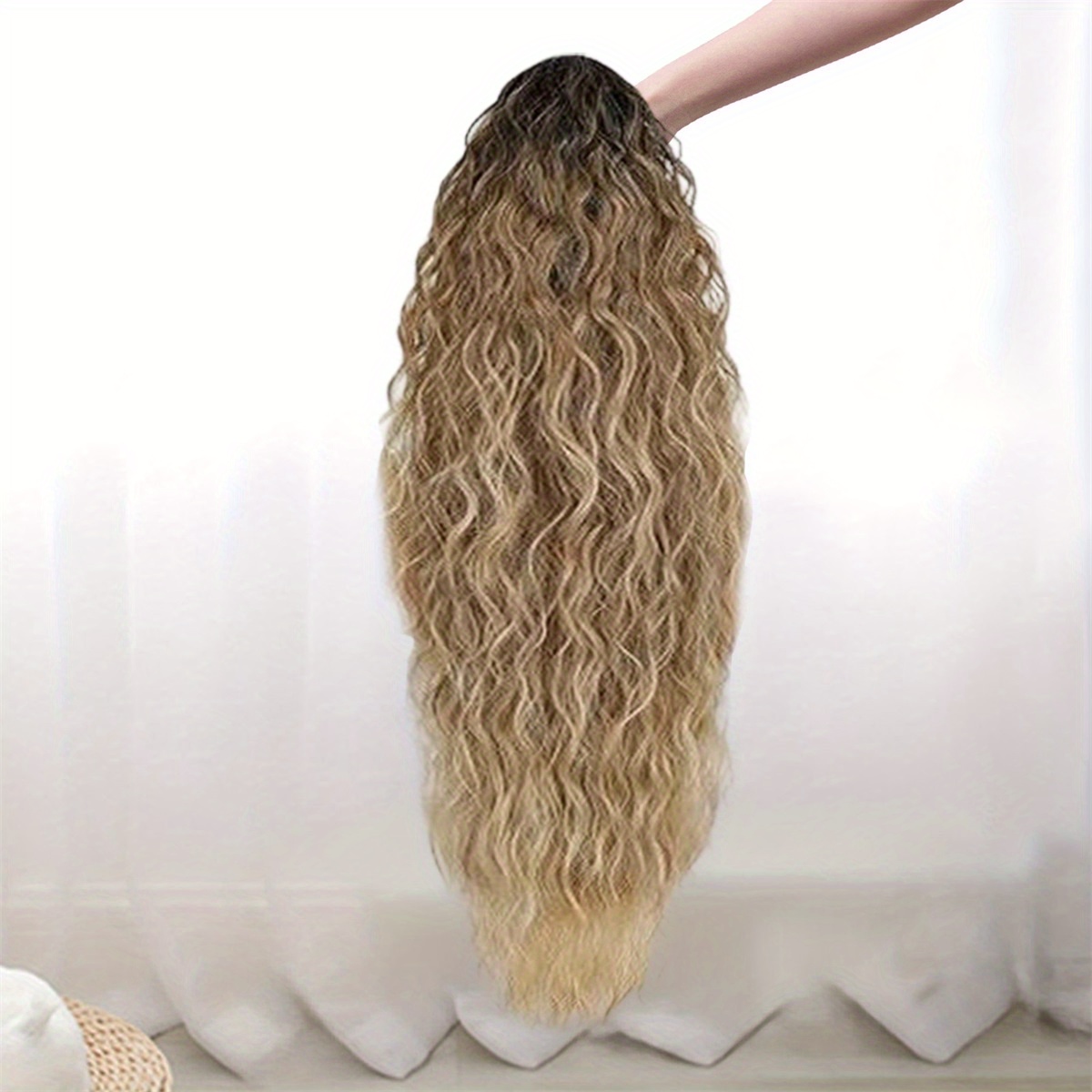 clip-in long wavy ponytail hair extensions for women - natural looking curly pony tail with volume & length,  -on hairpiece wig for parties, weddings, everyday use (no damage,  ) details 6