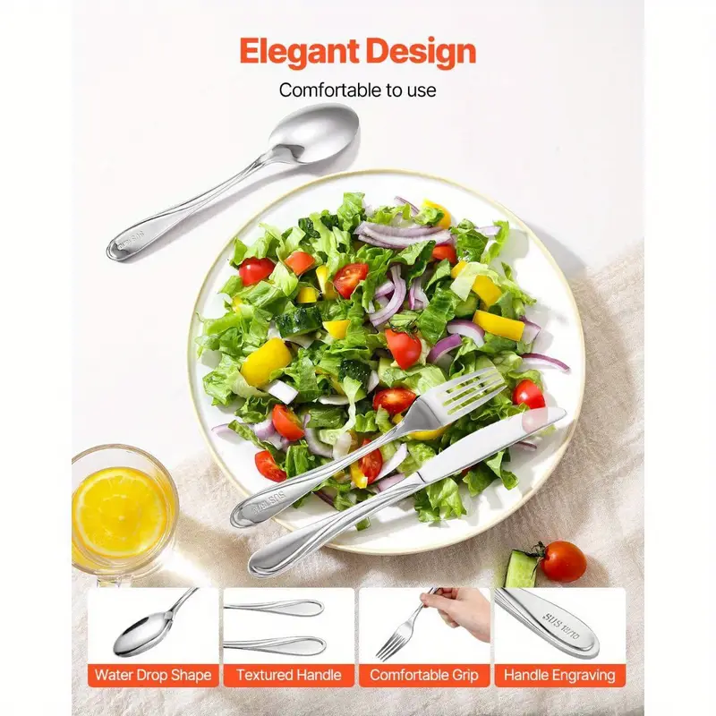 65pie silveryware set stainless steel cutlery flatware utensil kitchen for 12 Product details 3