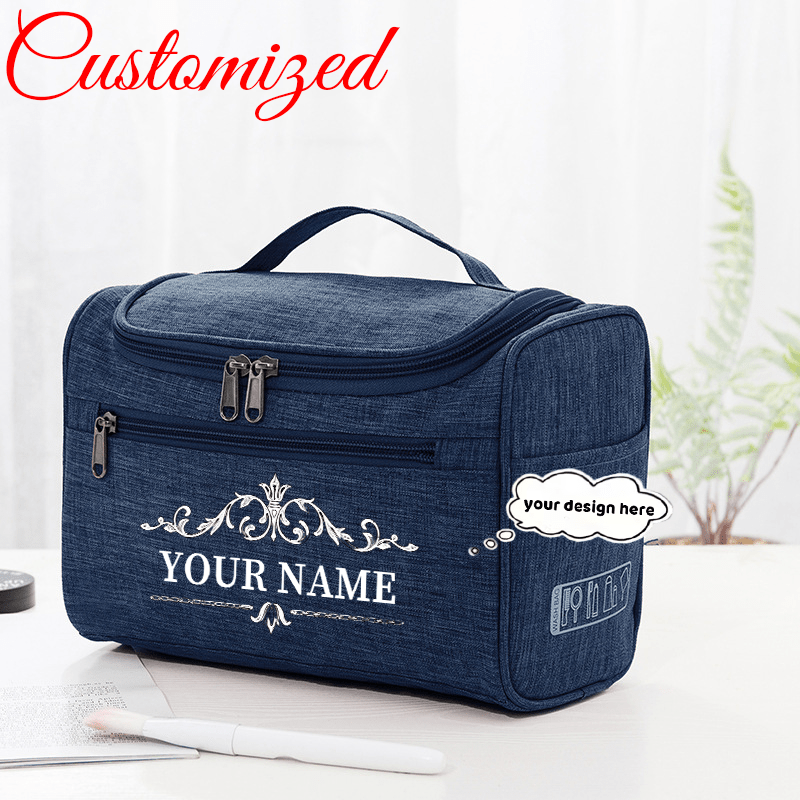 TEMU Sac de Toilette Personnalisé pour Femmes avec - Trousse de Voyage avec Fermeture Éclair, Compacte et Pliable, pour , , Vacances - Cadeau Lavable