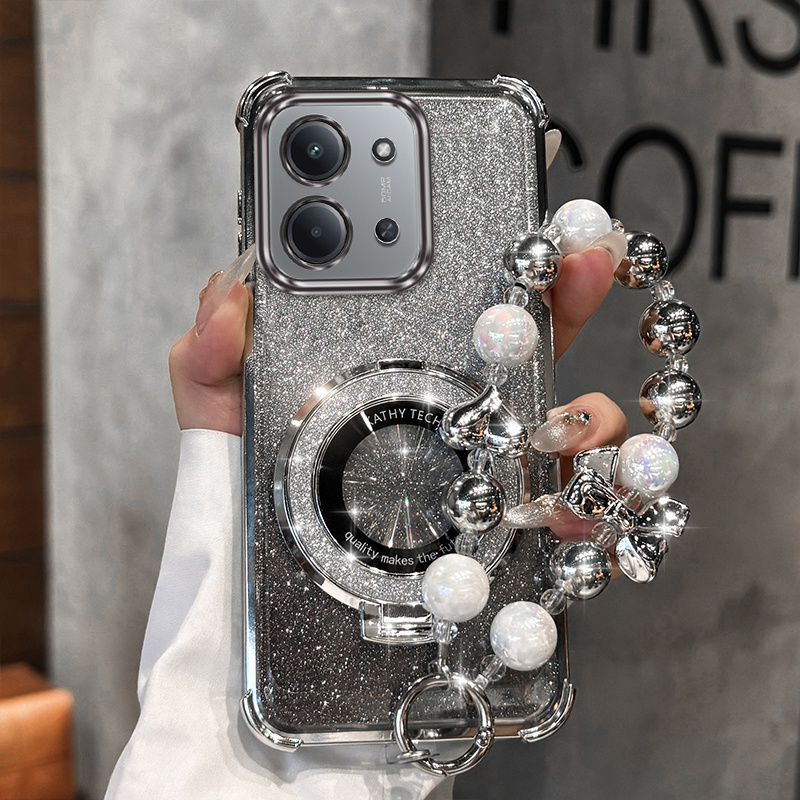 TEMU Funda para Teléfono - Fundas Chic para Teléfono Redmi 15C con Soporte y Lindo Lanyard con Diseño Circular, Adecuada para Redmi 15C, Hecha de