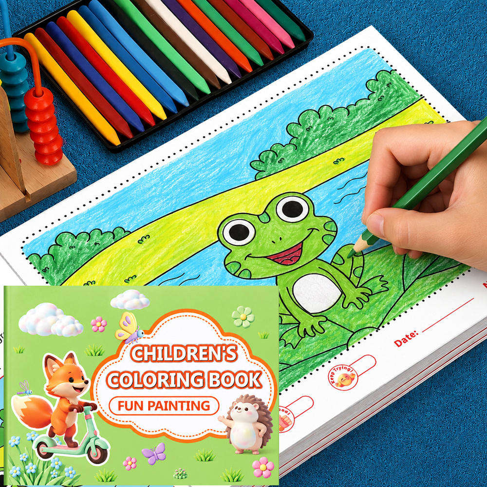 TEMU Libro para colorear infantil de 32 páginas, actividad de , cuaderno de práctica de dibujo de animales , regalo festivo de Navidad y Halloween,