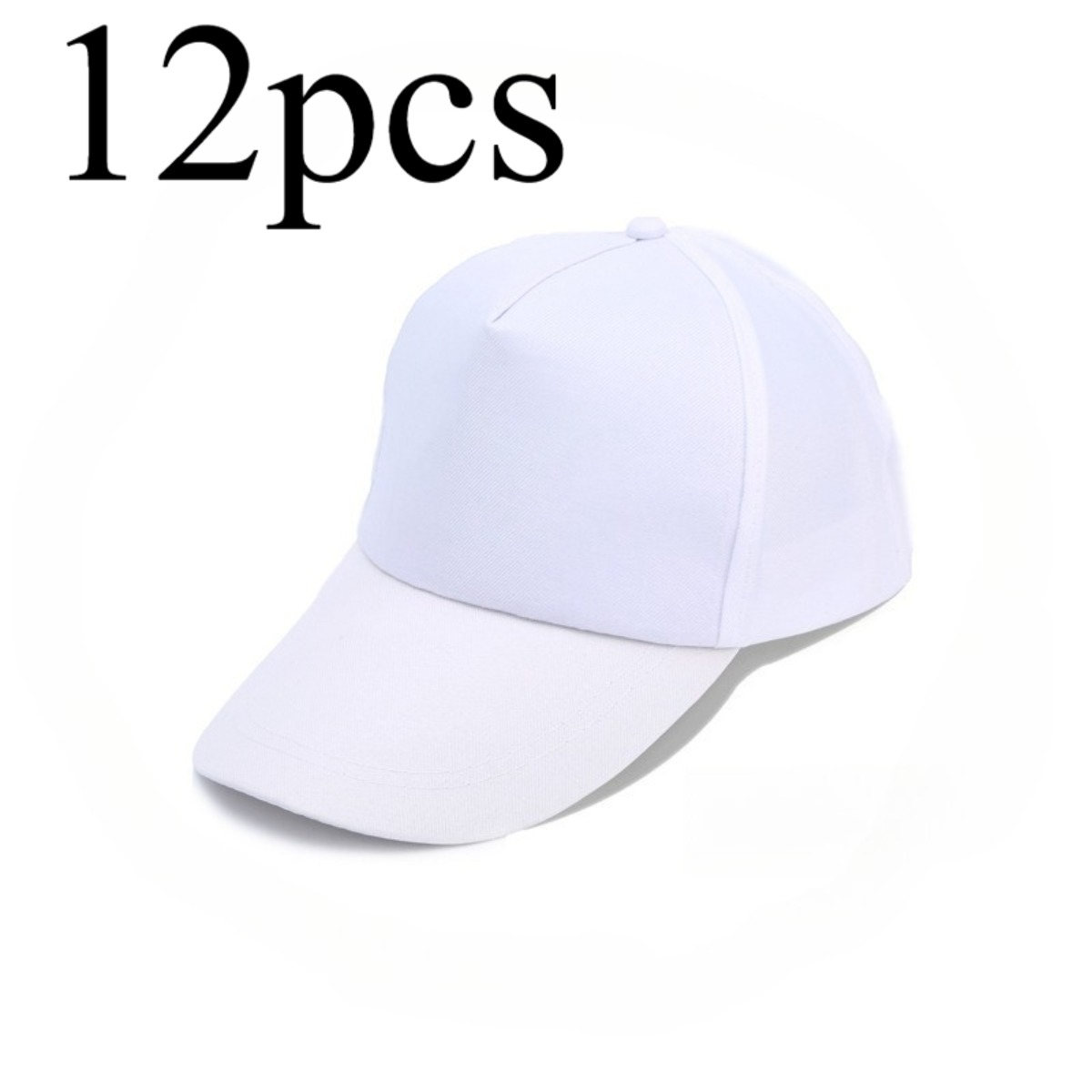TEMU 12pcs White Baseball Caps Bulk Adjustable Curved Brim Party Hats Unisex Lightweight Sports Party Hat For Outdoor Daily Party