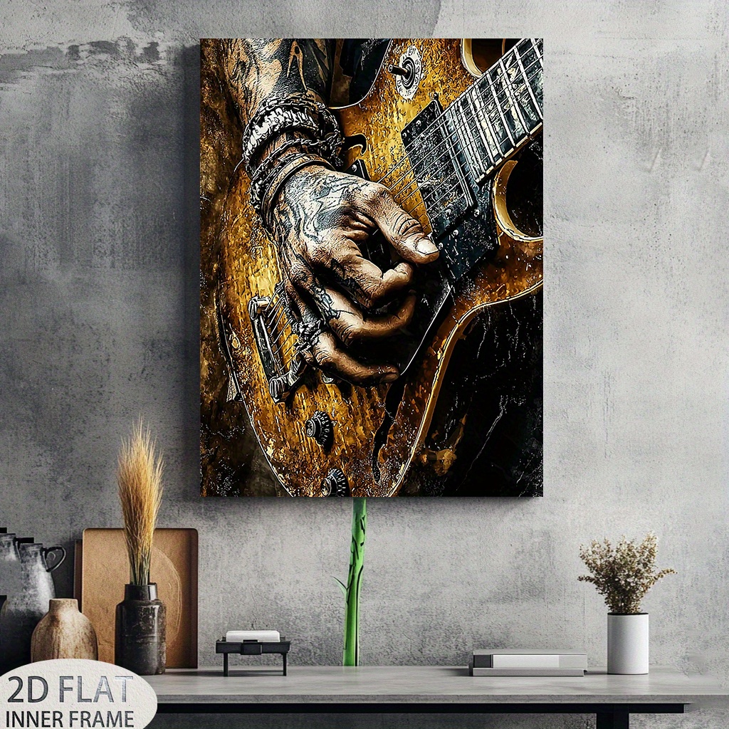 2d 1pc rock roll tattooed hand playing electric guitar - Temu