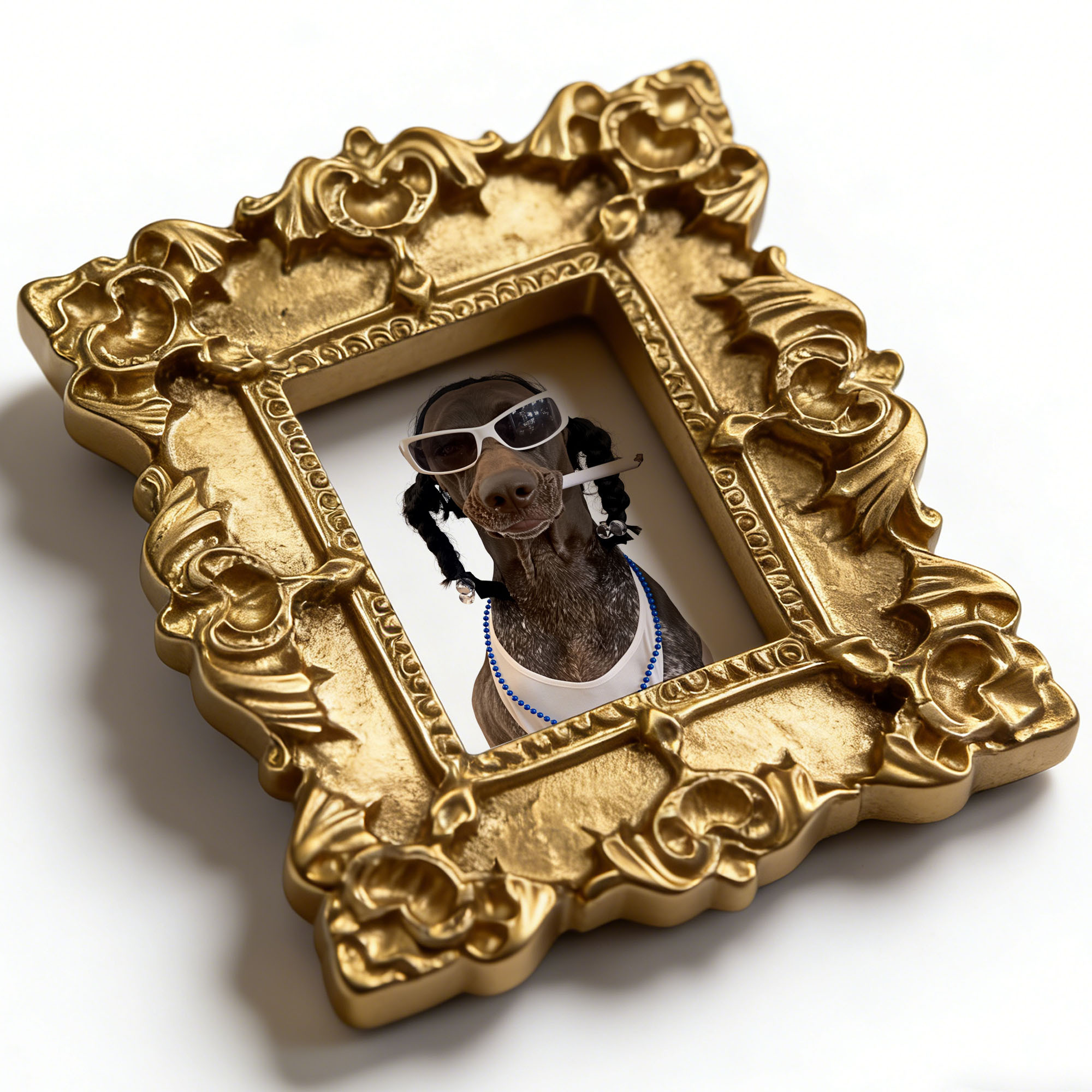 TEMU A Single Magnetic Fridge Ornament With A Quirky Design Showcasing A Humorous Dog With Beads And Braids, Making It A Trendy And Addition To Your