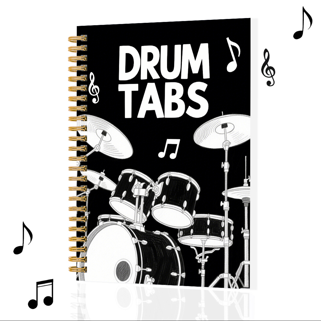 TEMU 1 cahier de notes de musique A5 pour tablatures de batterie, avec faciles, un journal élégant pour les passionnés de batterie