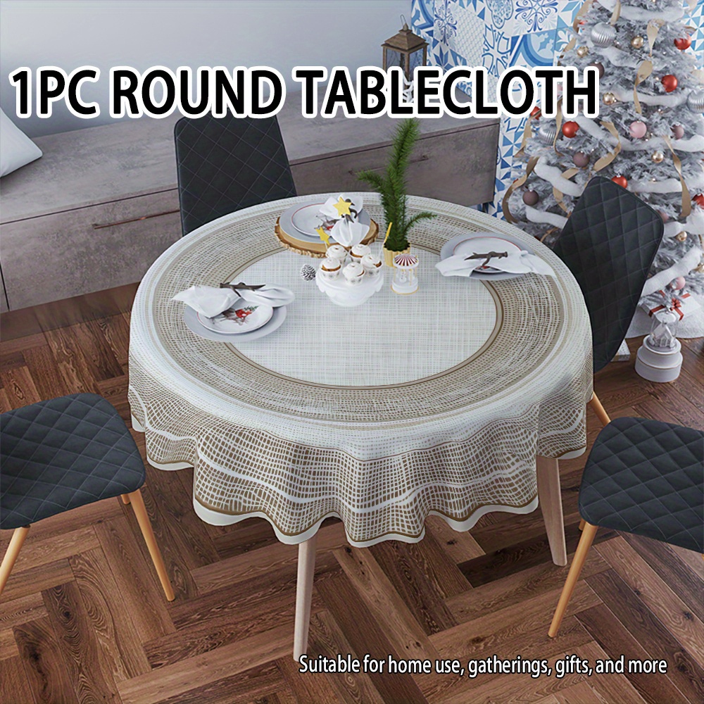 

Jit1pc Features A Minimalist Patterned Design, A Round Tablecloth Suitable For Home Kitchens, Dining Parties, Patios, Indoor And Outdoor Use, Room Decoration, Decoration.