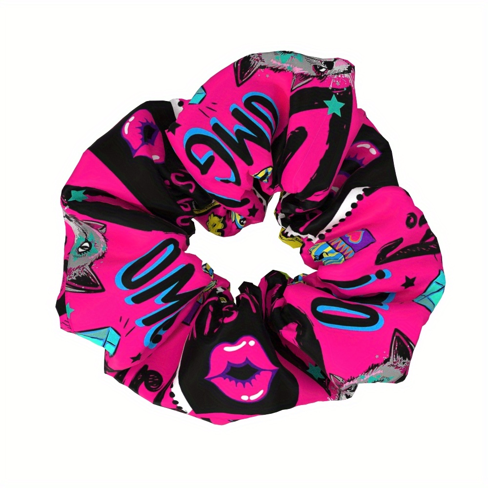 1pc Of Women's Fabric Hair Tie With A Large Design, A Decorative Hair Accessory For Tying Hair, Perfect As A Gift For Parties And Holidays