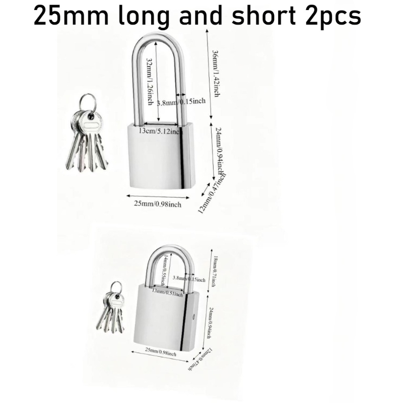 TEMU 2pcs Anti-theft Padlock Set,, Rustproof, And Anti-pry Lock With 4 Keys, Suitable For Main Doors, , Containers, And Storage Doors/windows