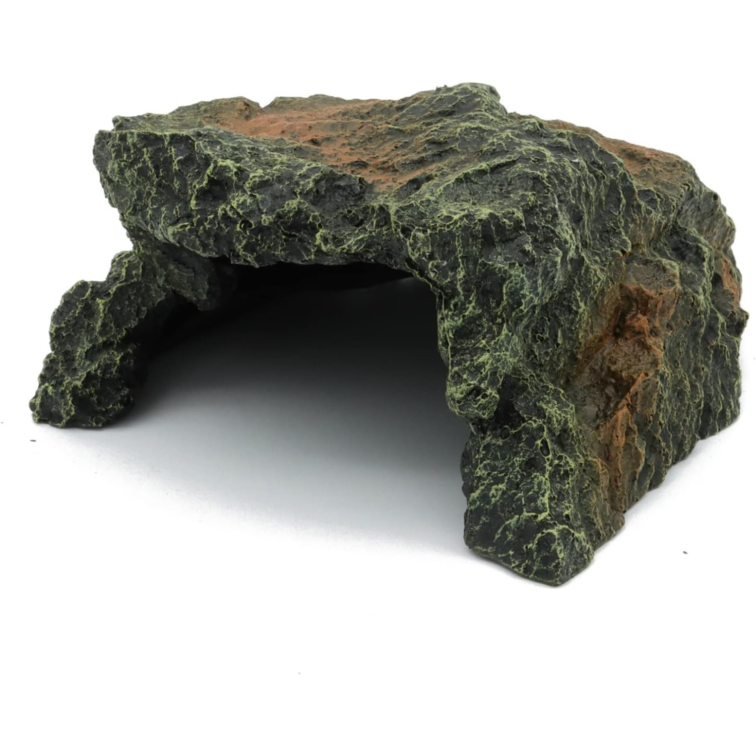 

Rustic Reptile Cave - Abs Resin Aquarium Habitat Decor For Lizards, , Amphibians, And Fish, Reptile Accessories, Rock