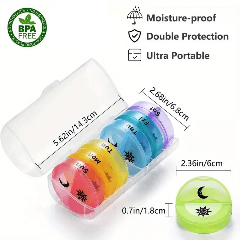 Pill Organizer 2 Times A Day, Weekly AM PM Pill Box, Large Capacity 7 Day Pill Cases For Pills, Vitamin, Fish Oil, Supplements