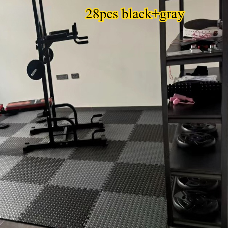 TEMU 28pcs Eva Splicing Fitness Floor Mats Provide Comfortable Foot Feel And Are Suitable For Home Gyms And Living Room