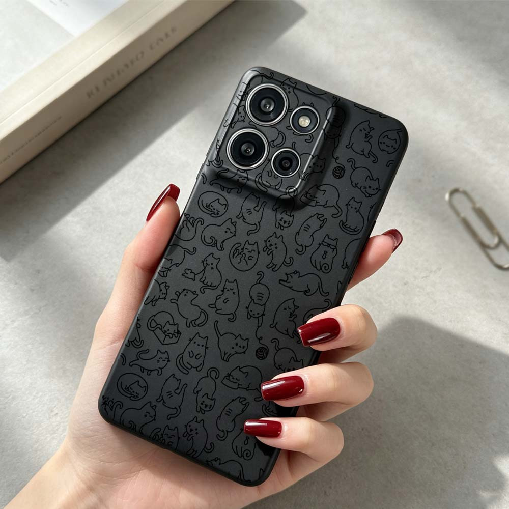 TEMU Phone Case: Cartoon Cat Kitten Fashion Anti-drop Durable Soft Tpu Cover Suitable For Motorola Moto G86 G84 G75 G73 G72 G54 G24 G34 G15 G13 Edge